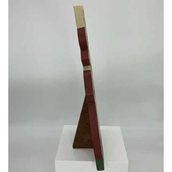 Vtg 80s Hand Painted Wooden Rabbit Bunny Figure Kitschy Folk Art Cottage Prim - Picture 8 of 11